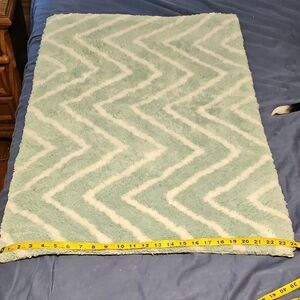 Apt. 9 Chevron Mint Green and White Bath Rug